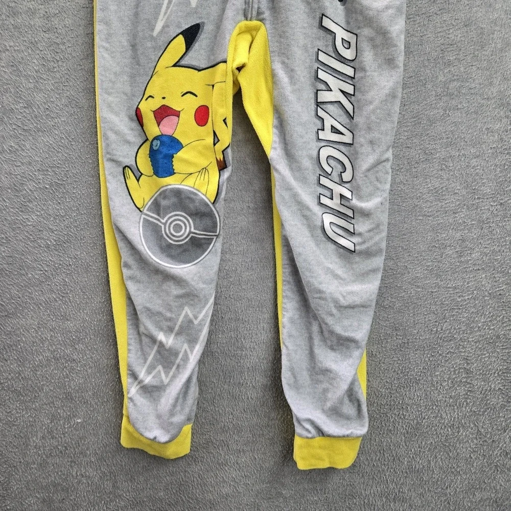 Pokemon Boys Sleepwear 10 Yellow Jumpsuit Graphic Fleece Pikachu Pokeball Pajama